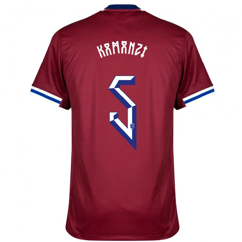 Danxen Hombre Camiseta Noruega Warren Kamanzi #5 Rojo Azul Blanco 1ª Equipación 24-26 La Camisa México