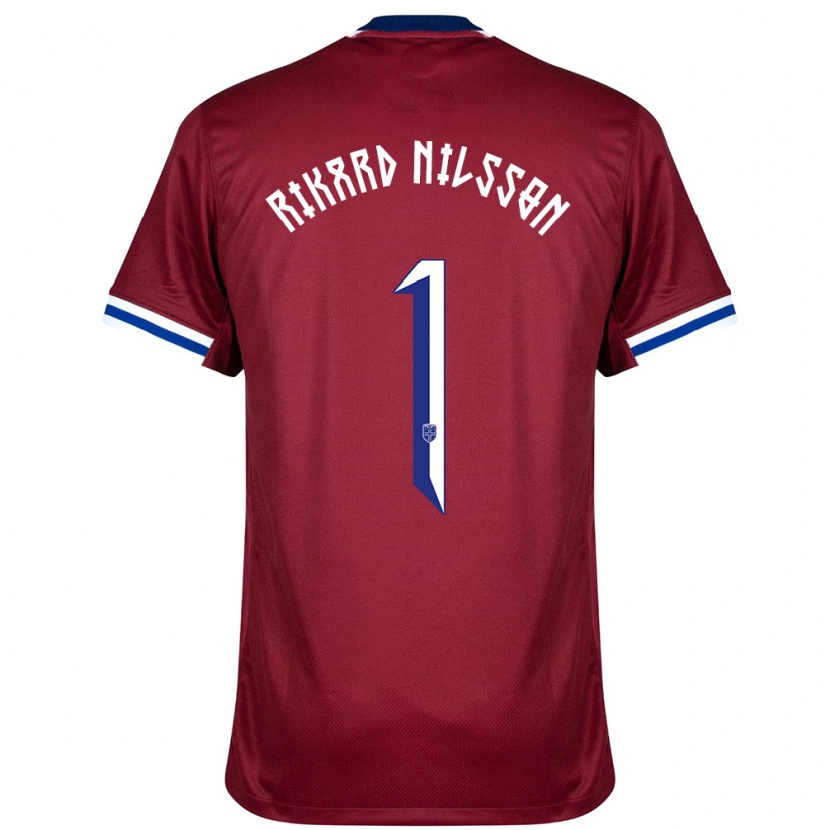 Danxen Hombre Camiseta Noruega Oskar Rikard Nilsson #1 Rojo Azul Blanco 1ª Equipación 24-26 La Camisa México