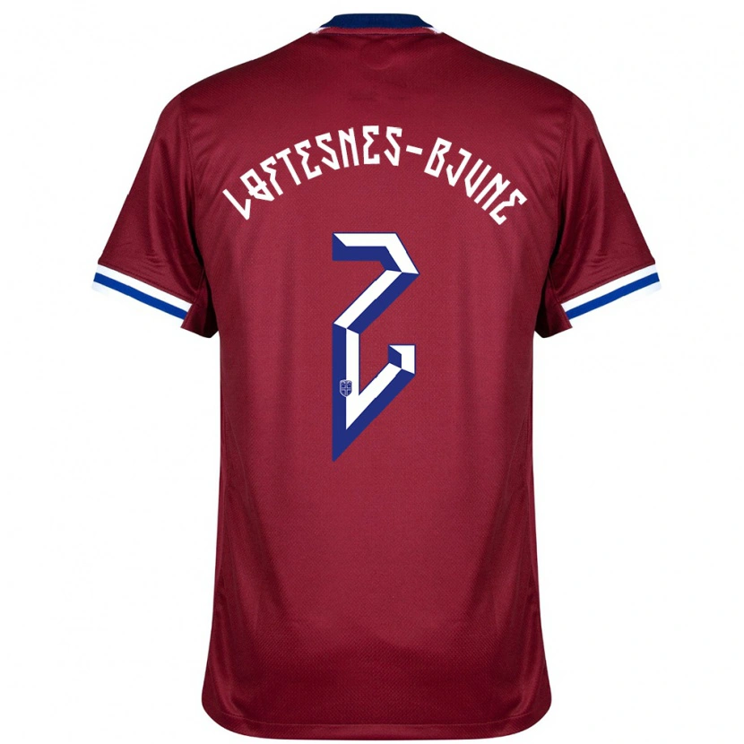 Danxen Hombre Camiseta Noruega Filip Loftesnes-Bjune #2 Rojo Azul Blanco 1ª Equipación 24-26 La Camisa México
