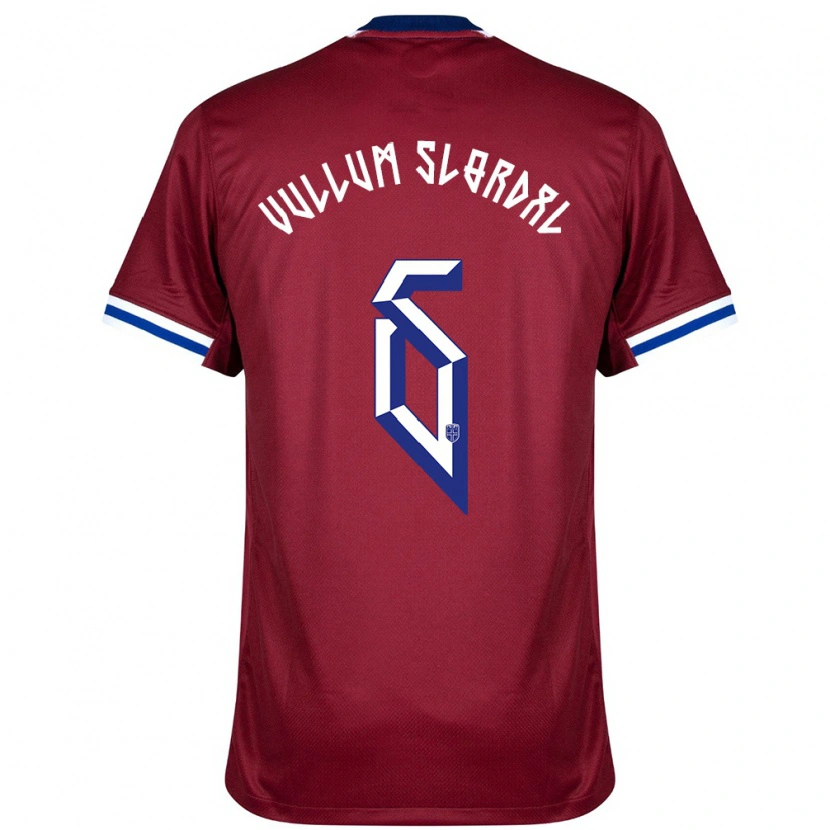 Danxen Hombre Camiseta Noruega Elias Vullum Slørdal #6 Rojo Azul Blanco 1ª Equipación 24-26 La Camisa México