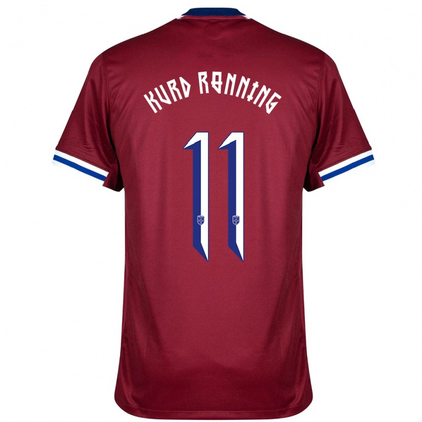 Danxen Hombre Camiseta Noruega Adrian Kurd Rønning #11 Rojo Azul Blanco 1ª Equipación 24-26 La Camisa México
