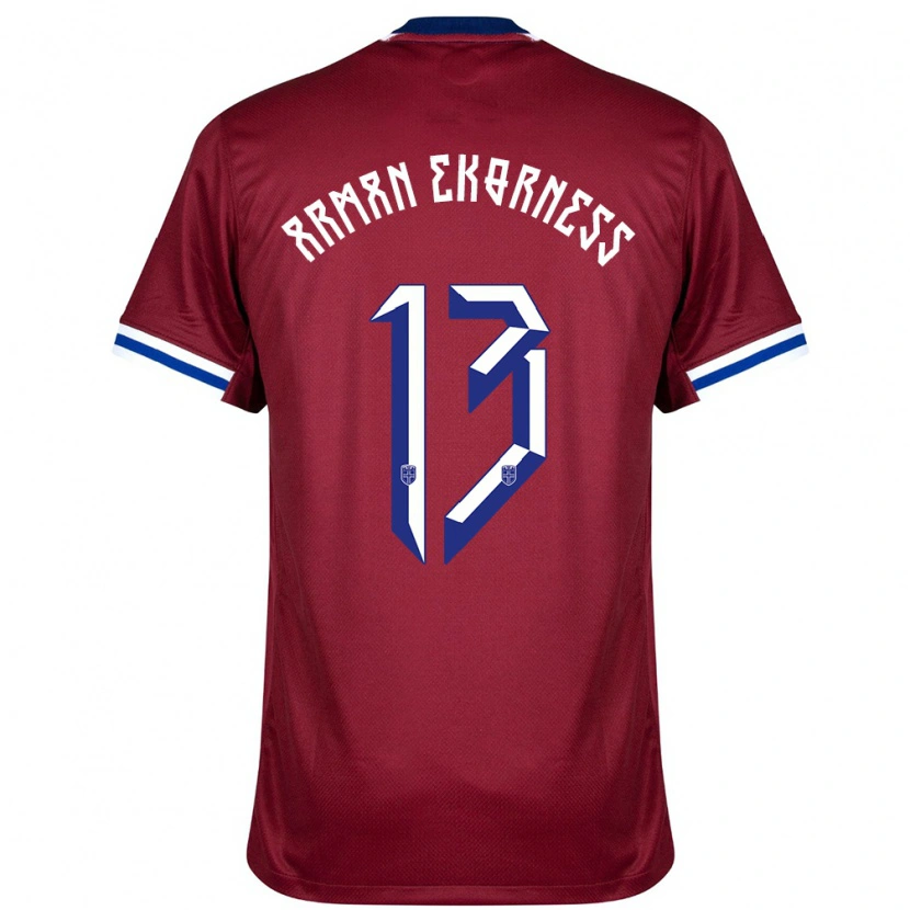 Danxen Hombre Camiseta Noruega Karsten Arman Ekorness #13 Rojo Azul Blanco 1ª Equipación 24-26 La Camisa México