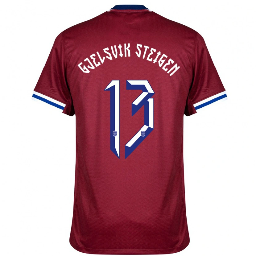 Danxen Hombre Camiseta Noruega Rasmus Gjelsvik Steigen #13 Rojo Azul Blanco 1ª Equipación 24-26 La Camisa México