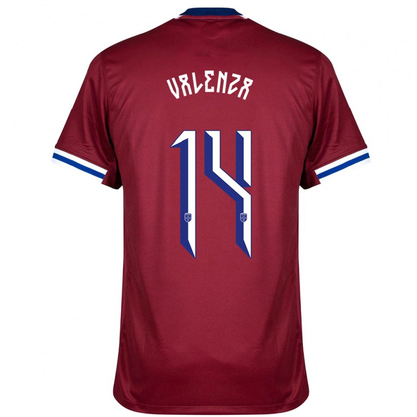 Danxen Hombre Camiseta Noruega William Kaldråstøyl Valenza #14 Rojo Azul Blanco 1ª Equipación 24-26 La Camisa México