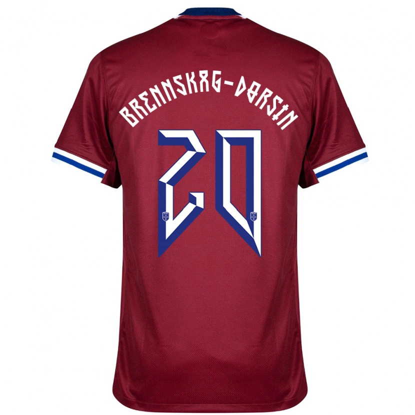 Danxen Hombre Camiseta Noruega Leo Brennskag-Dorsin #20 Rojo Azul Blanco 1ª Equipación 24-26 La Camisa México