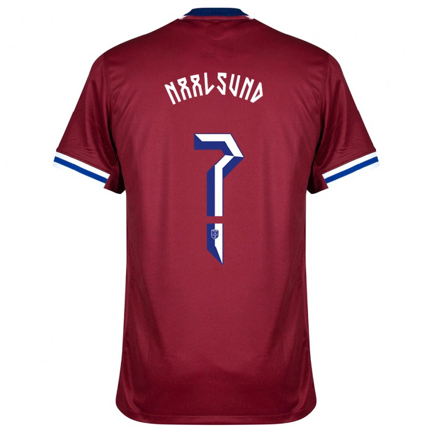 Danxen Hombre Camiseta Noruega Lisa Naalsund #0 Rojo Azul Blanco 1ª Equipación 24-26 La Camisa México