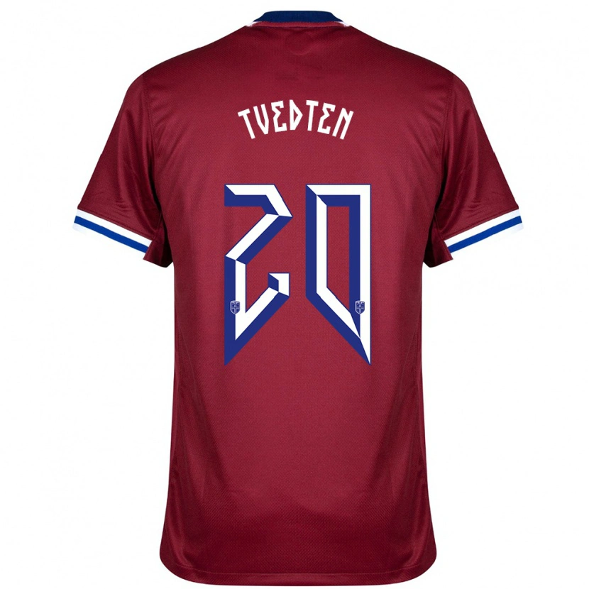 Danxen Hombre Camiseta Noruega Olaug Tvedten #20 Rojo Azul Blanco 1ª Equipación 24-26 La Camisa México