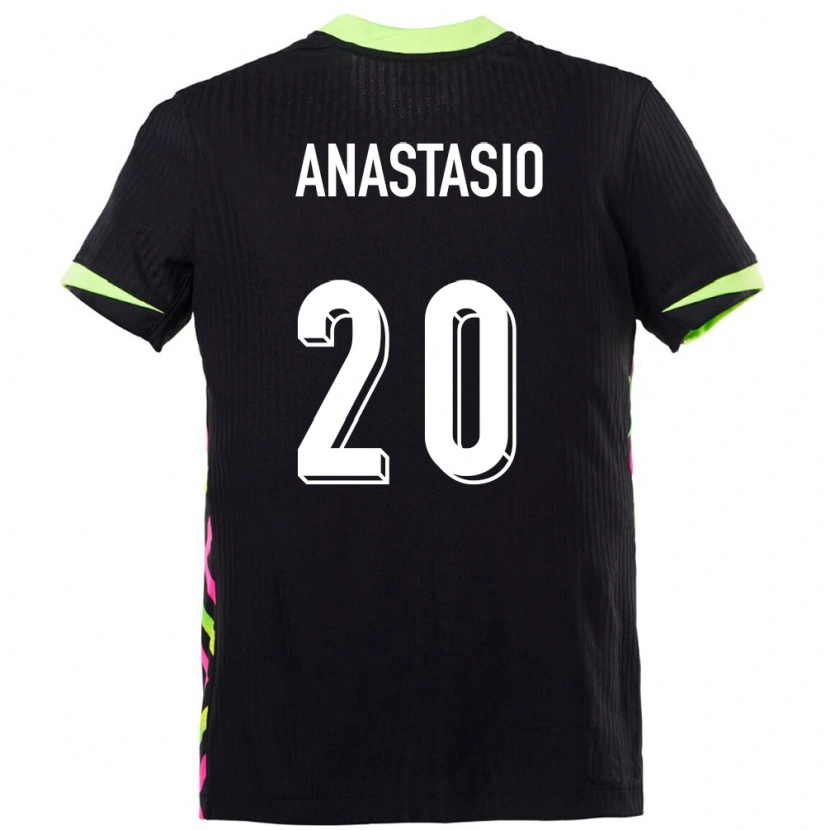 Danxen Hombre Camiseta Australia Max Anastasio #20 Azul Oscuro 2ª Equipación 24-26 La Camisa México