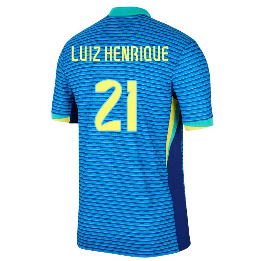 Danxen Hombre Camiseta Brasil Luiz Henrique #21 Azul 2ª Equipación 24-26 La Camisa México