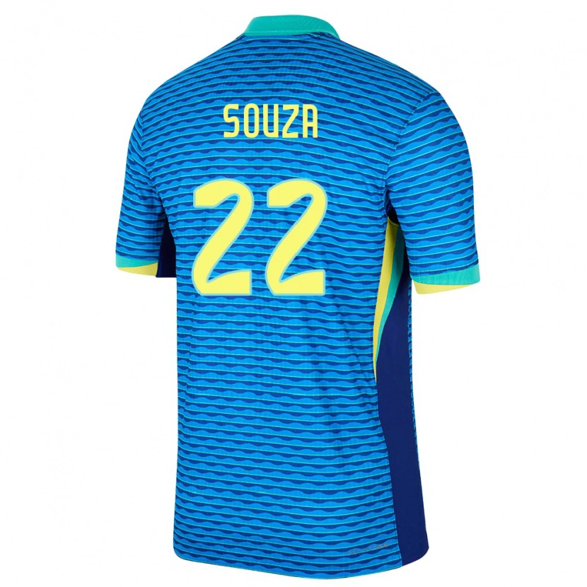 Danxen Hombre Camiseta Brasil Luiz Souza #22 Azul 2ª Equipación 24-26 La Camisa México