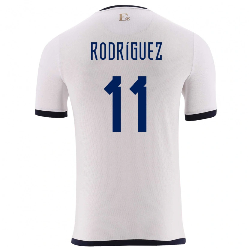 Danxen Hombre Camiseta Ecuador Kevin Rodríguez #11 Blanco 2ª Equipación 24-26 La Camisa México