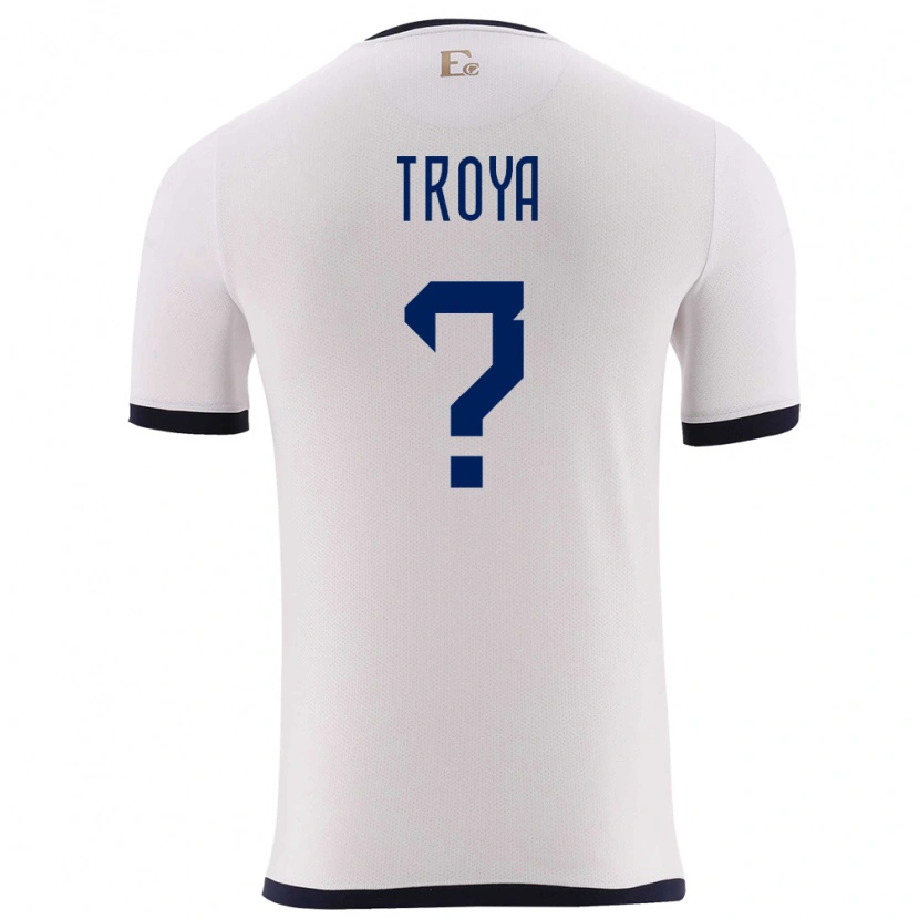 Danxen Hombre Camiseta Ecuador Rooney Troya #0 Blanco 2ª Equipación 24-26 La Camisa México
