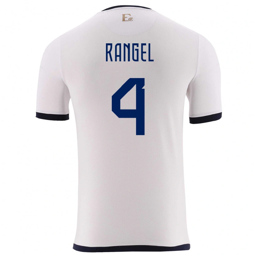 Danxen Hombre Camiseta Ecuador Álex Rangel #4 Blanco 2ª Equipación 24-26 La Camisa México
