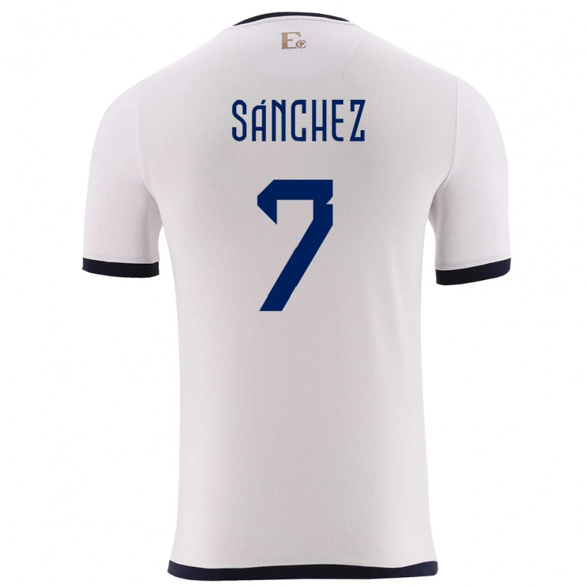 Danxen Hombre Camiseta Ecuador Santiago Sánchez #7 Blanco 2ª Equipación 24-26 La Camisa México
