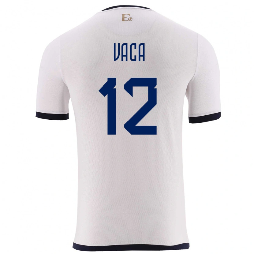 Danxen Hombre Camiseta Ecuador Mijail Vaca #12 Blanco 2ª Equipación 24-26 La Camisa México