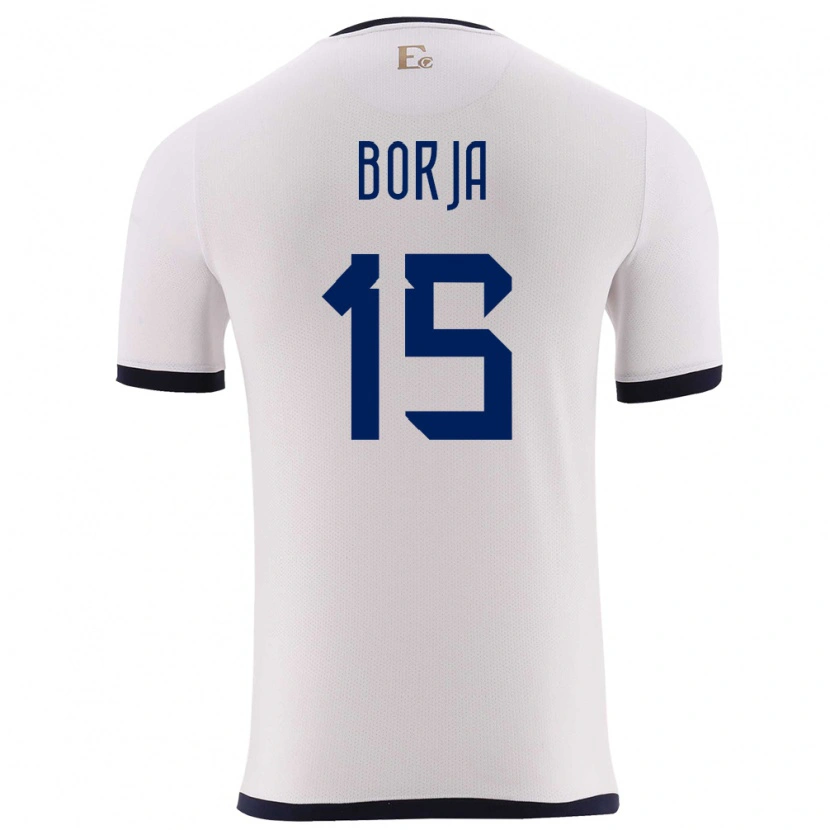 Danxen Hombre Camiseta Ecuador Ronny Borja #15 Blanco 2ª Equipación 24-26 La Camisa México