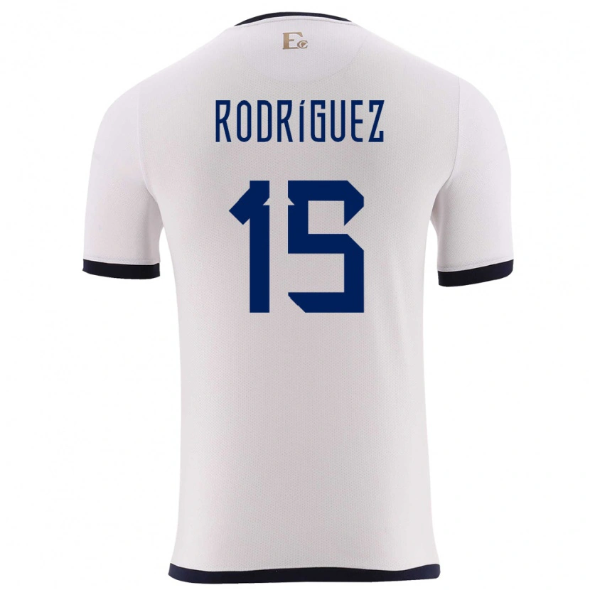 Danxen Hombre Camiseta Ecuador Juan Rodríguez #15 Blanco 2ª Equipación 24-26 La Camisa México