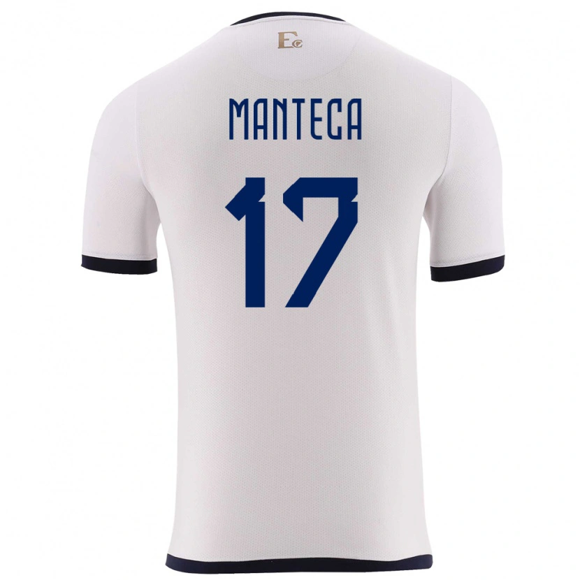 Danxen Hombre Camiseta Ecuador Demcy Manteca #17 Blanco 2ª Equipación 24-26 La Camisa México