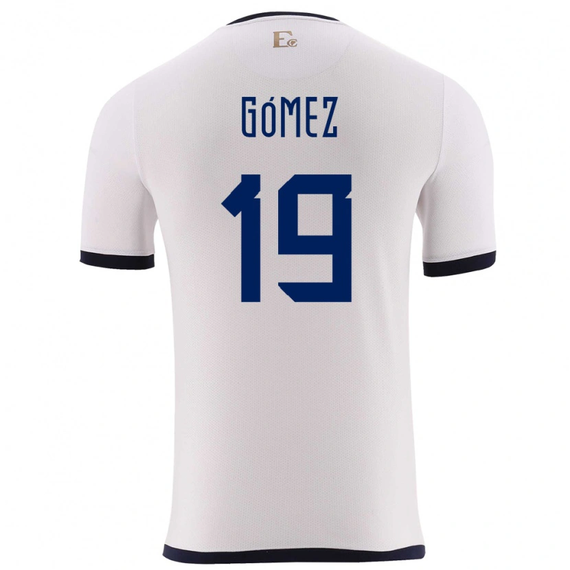 Danxen Hombre Camiseta Ecuador Aníbal Gómez #19 Blanco 2ª Equipación 24-26 La Camisa México