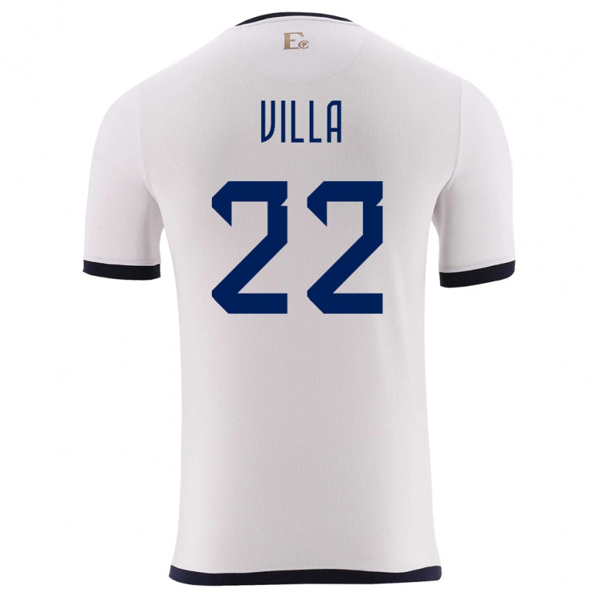 Danxen Hombre Camiseta Ecuador Alexis Villa #22 Blanco 2ª Equipación 24-26 La Camisa México