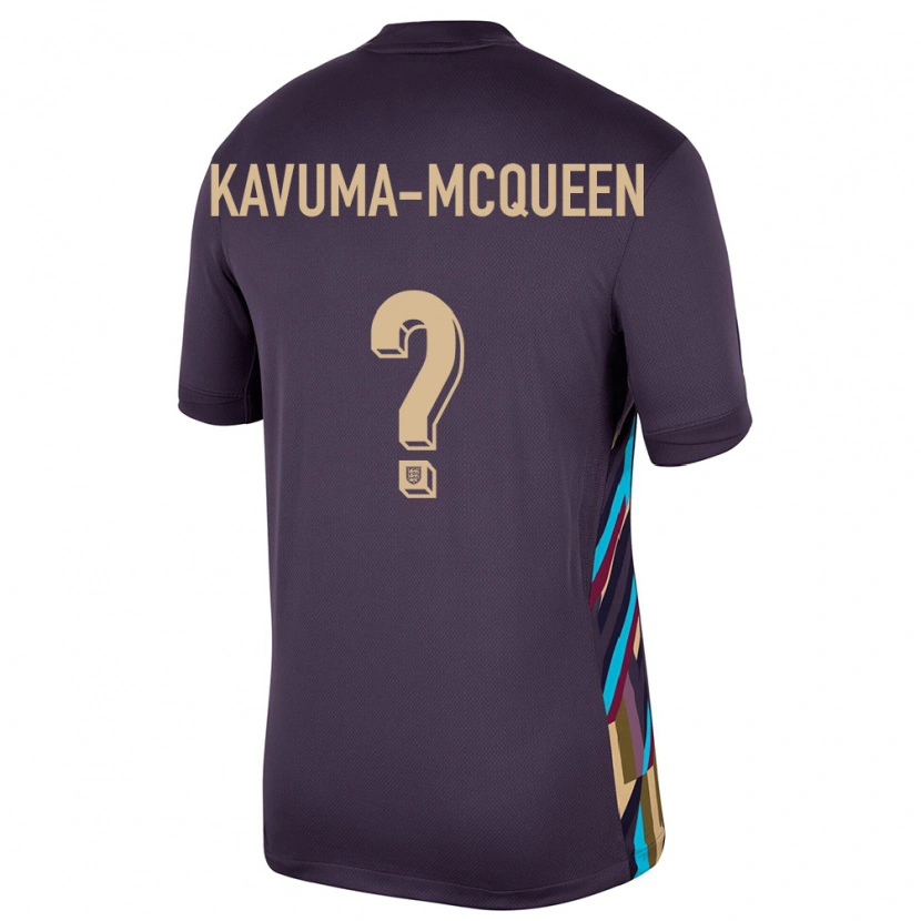 Danxen Hombre Camiseta Inglaterra Ryan Kavuma-Mcqueen #0 Pasa Oscura 2ª Equipación 24-26 La Camisa México