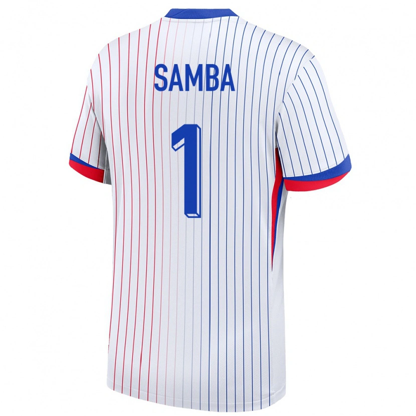 Danxen Hombre Camiseta Francia Brice Samba #1 Blanco 2ª Equipación 24-26 La Camisa México