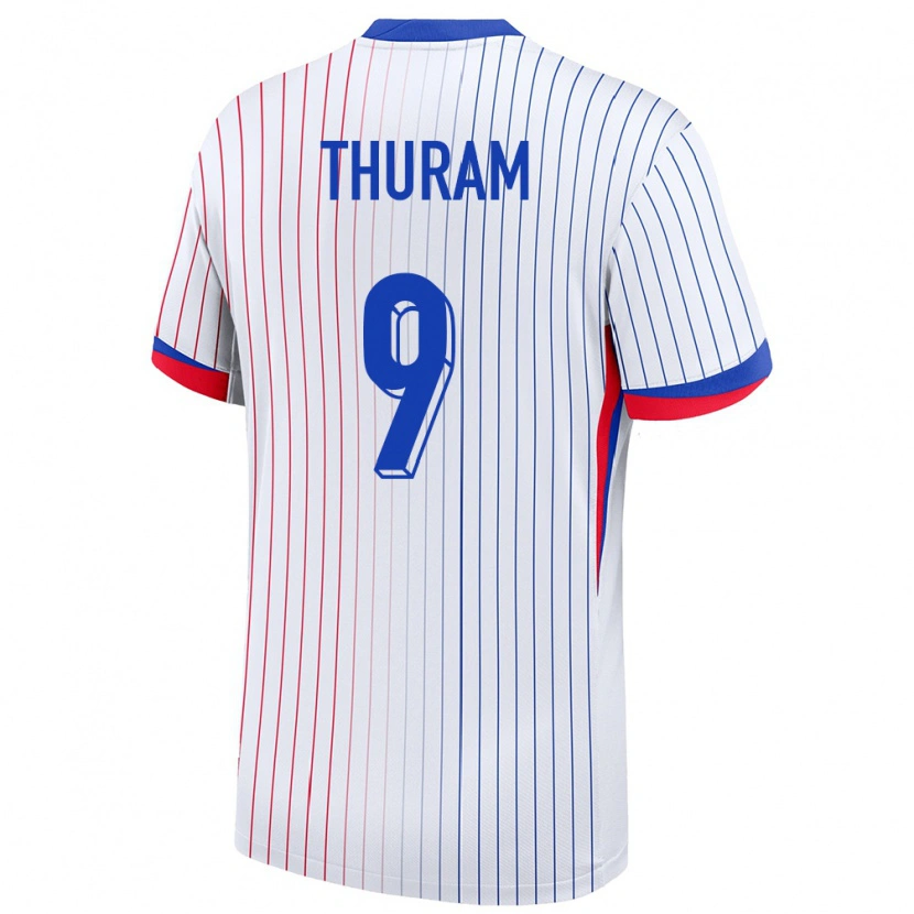 Danxen Hombre Camiseta Francia Marcus Thuram #9 Blanco 2ª Equipación 24-26 La Camisa México
