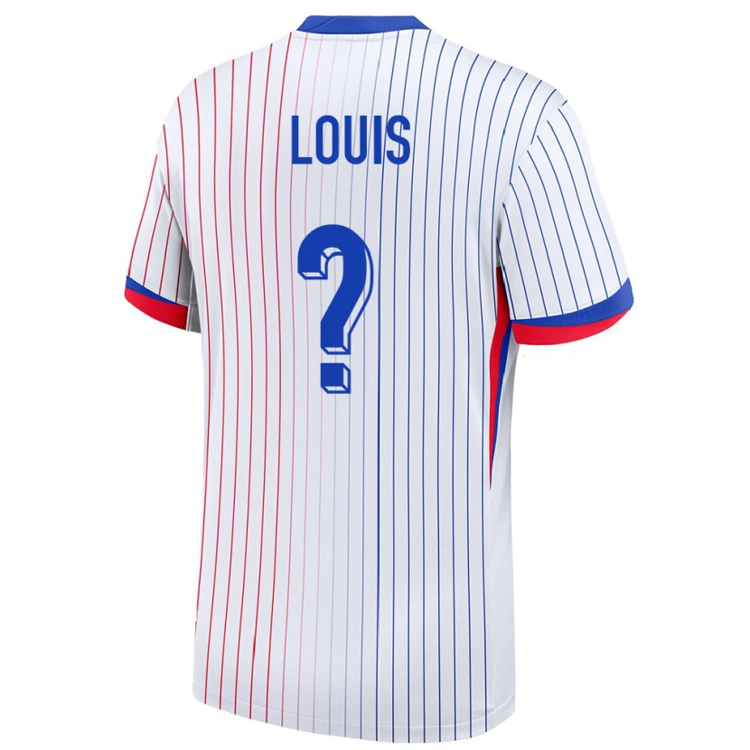 Danxen Hombre Camiseta Francia Coleen Louis #0 Blanco 2ª Equipación 24-26 La Camisa México