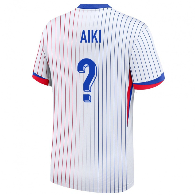Danxen Hombre Camiseta Francia Ayman Aiki #0 Blanco 2ª Equipación 24-26 La Camisa México