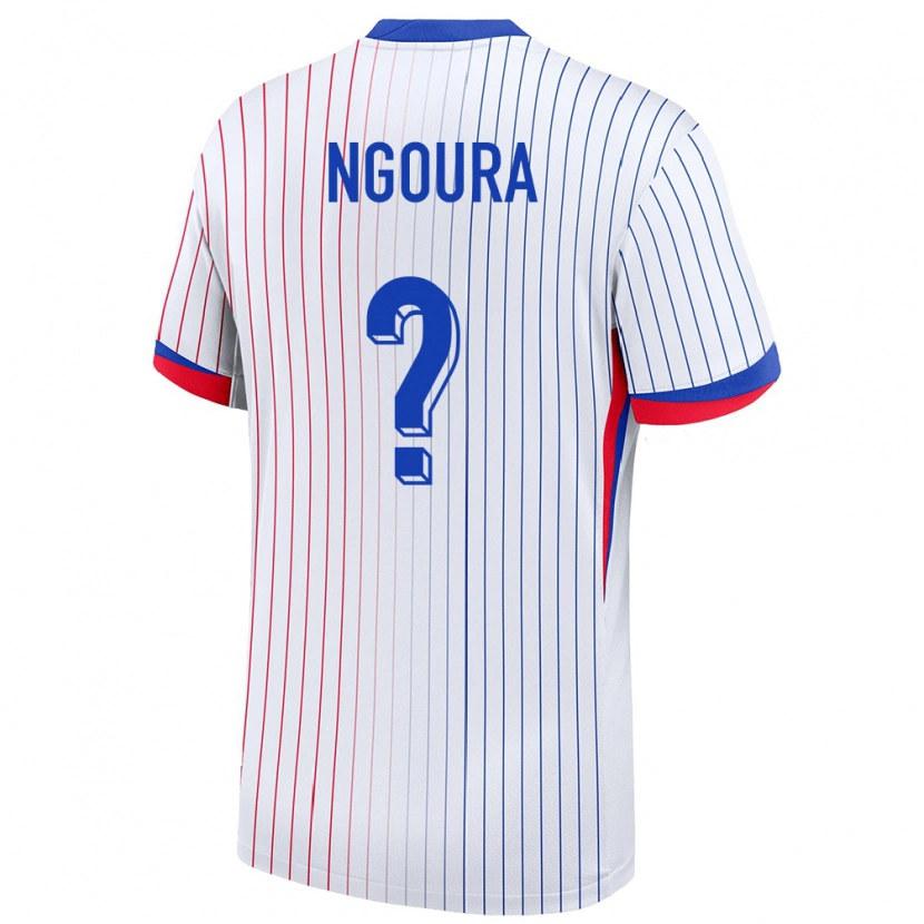Danxen Hombre Camiseta Francia Steve Ngoura #0 Blanco 2ª Equipación 24-26 La Camisa México