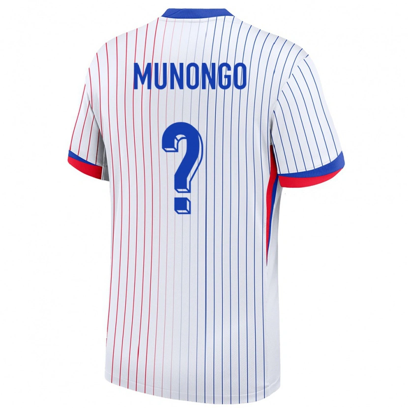 Danxen Hombre Camiseta Francia Believe Munongo #0 Blanco 2ª Equipación 24-26 La Camisa México