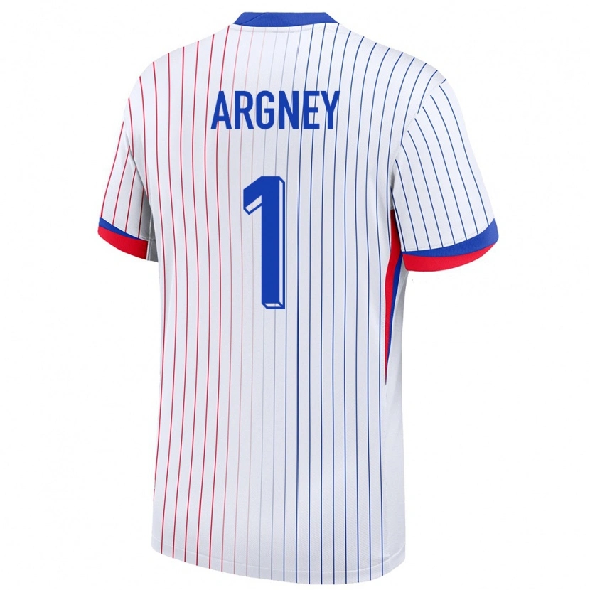 Danxen Hombre Camiseta Francia Paul Argney #1 Blanco 2ª Equipación 24-26 La Camisa México