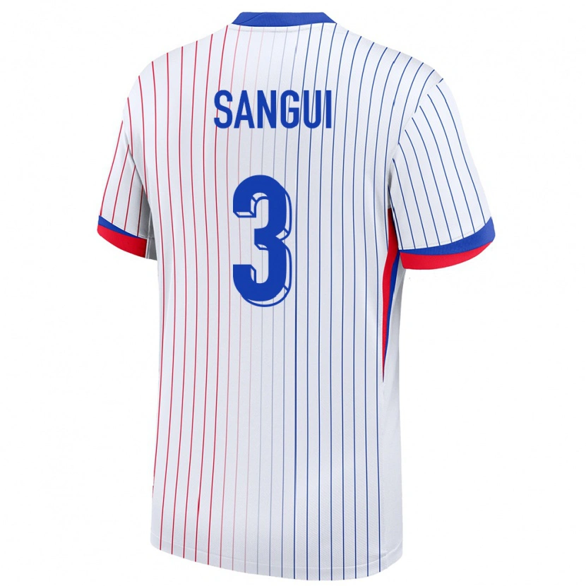 Danxen Hombre Camiseta Francia Nhoa Sangui #3 Blanco 2ª Equipación 24-26 La Camisa México