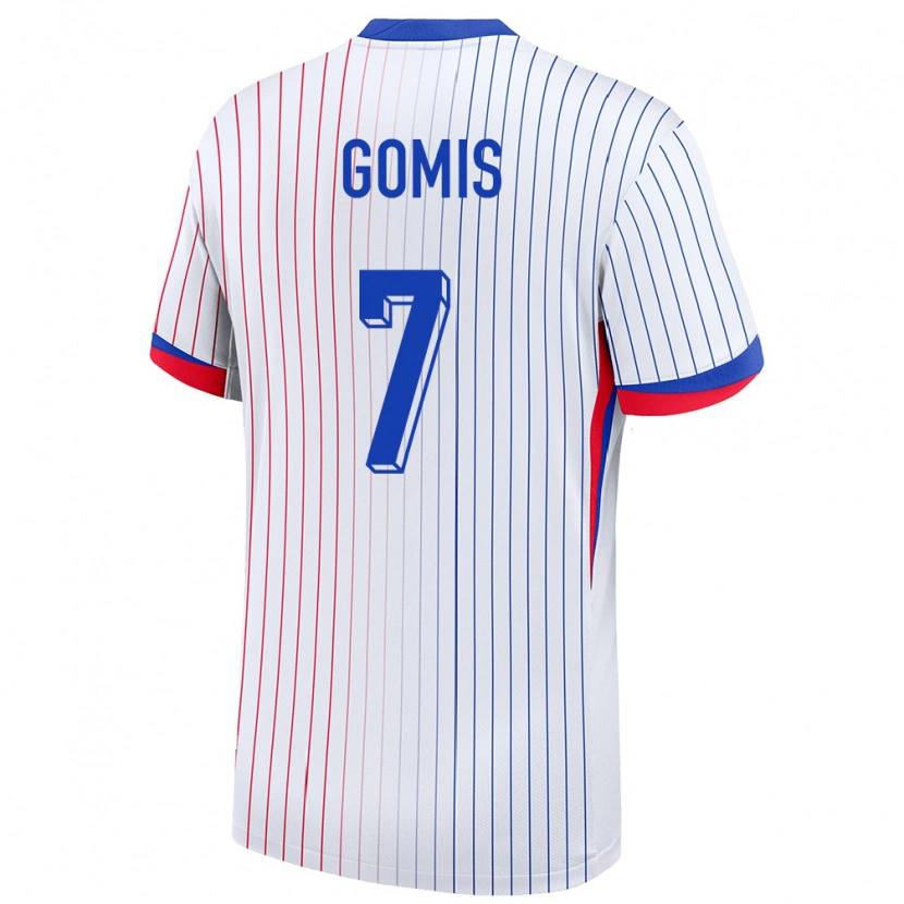 Danxen Hombre Camiseta Francia Tidiam Gomis #7 Blanco 2ª Equipación 24-26 La Camisa México