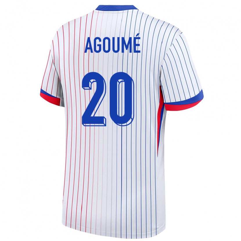 Danxen Hombre Camiseta Francia Lucien Agoumé #20 Blanco 2ª Equipación 24-26 La Camisa México