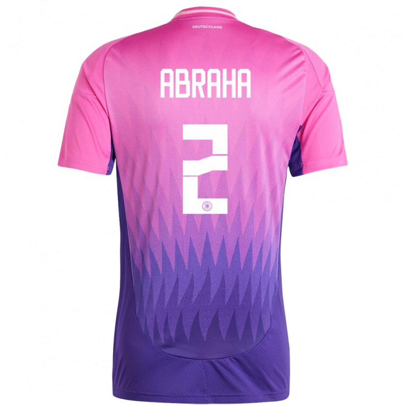 Danxen Hombre Camiseta Alemania Natnael Abraha #2 Rosado Morado 2ª Equipación 24-26 La Camisa México