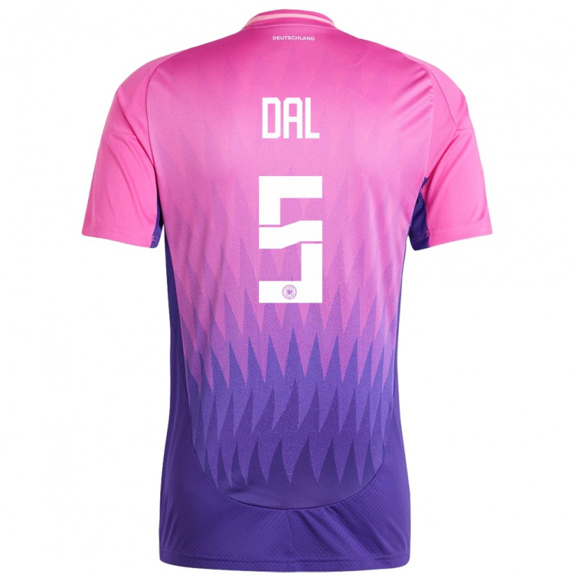 Danxen Hombre Camiseta Alemania Maxim Dal #5 Rosado Morado 2ª Equipación 24-26 La Camisa México