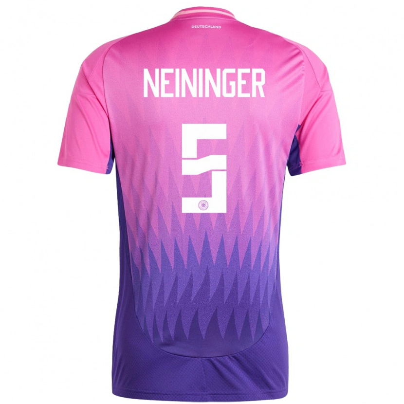 Danxen Hombre Camiseta Alemania Till Neininger #5 Rosado Morado 2ª Equipación 24-26 La Camisa México