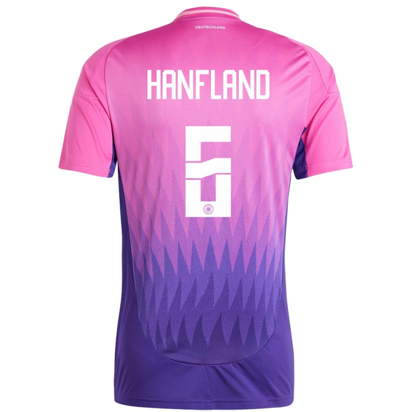 Danxen Hombre Camiseta Alemania Paul Hanfland #6 Rosado Morado 2ª Equipación 24-26 La Camisa México