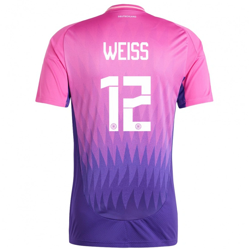 Danxen Hombre Camiseta Alemania Max Weiß #12 Rosado Morado 2ª Equipación 24-26 La Camisa México