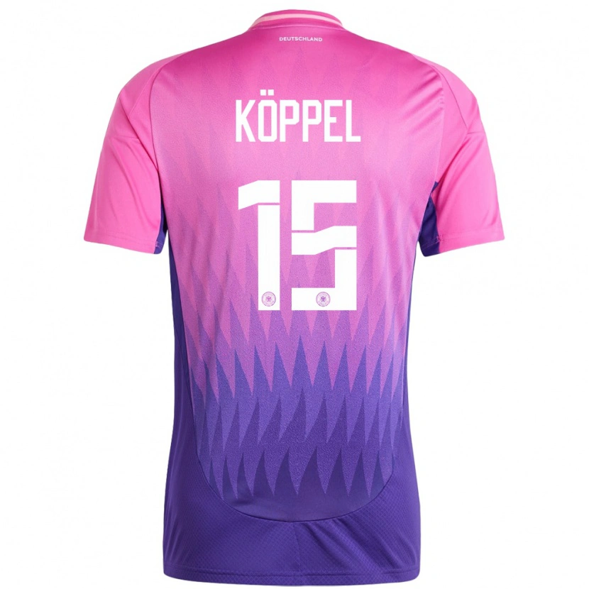 Danxen Hombre Camiseta Alemania Domenic Köppel #15 Rosado Morado 2ª Equipación 24-26 La Camisa México