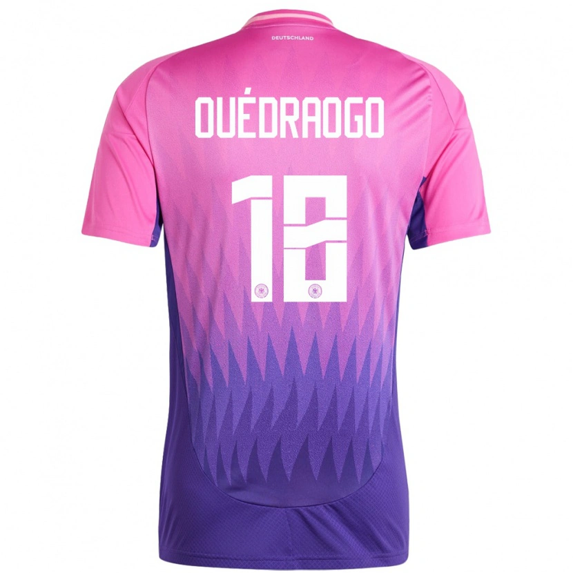 Danxen Hombre Camiseta Alemania Assan Ouédraogo #18 Rosado Morado 2ª Equipación 24-26 La Camisa México