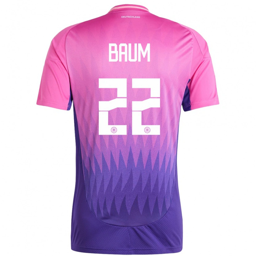 Danxen Hombre Camiseta Alemania Elias Baum #22 Rosado Morado 2ª Equipación 24-26 La Camisa México