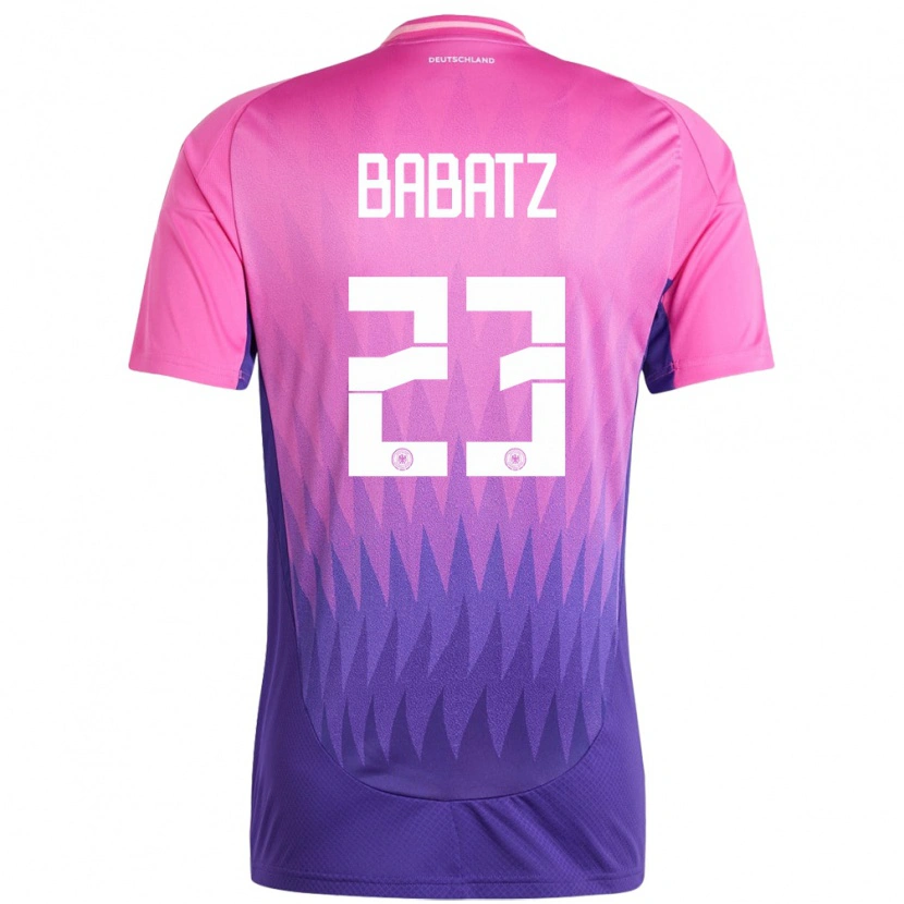 Danxen Hombre Camiseta Alemania Louis Babatz #23 Rosado Morado 2ª Equipación 24-26 La Camisa México