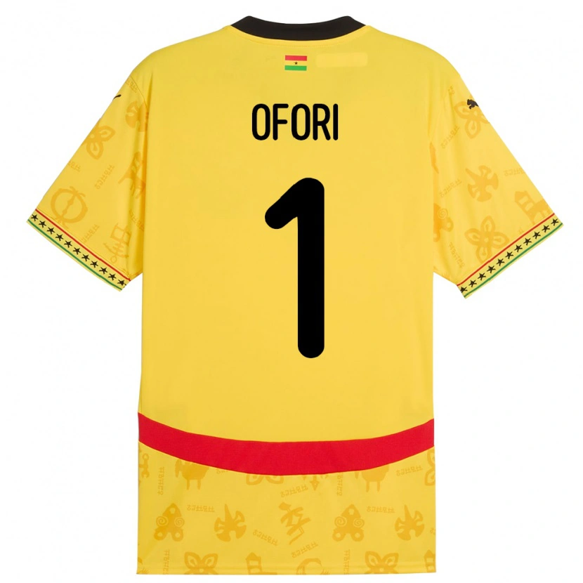 Danxen Hombre Camiseta Ghana Richard Ofori #1 Amarillo 2ª Equipación 24-26 La Camisa México