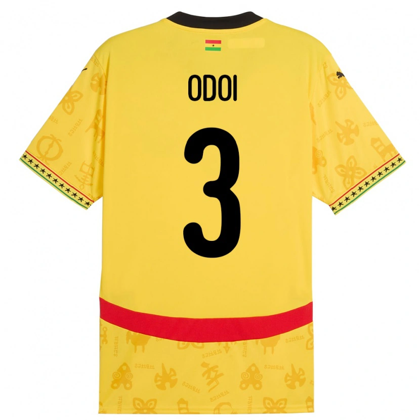 Danxen Hombre Camiseta Ghana Denis Odoi #3 Amarillo 2ª Equipación 24-26 La Camisa México