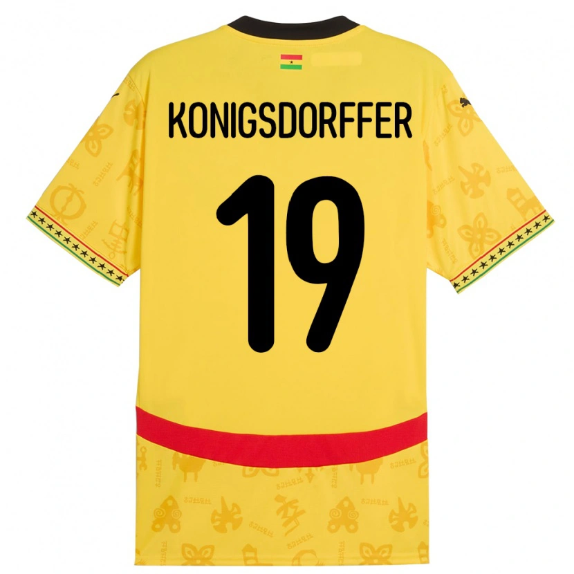 Danxen Hombre Camiseta Ghana Ransford-Yeboah Konigsdorffer #19 Amarillo 2ª Equipación 24-26 La Camisa México