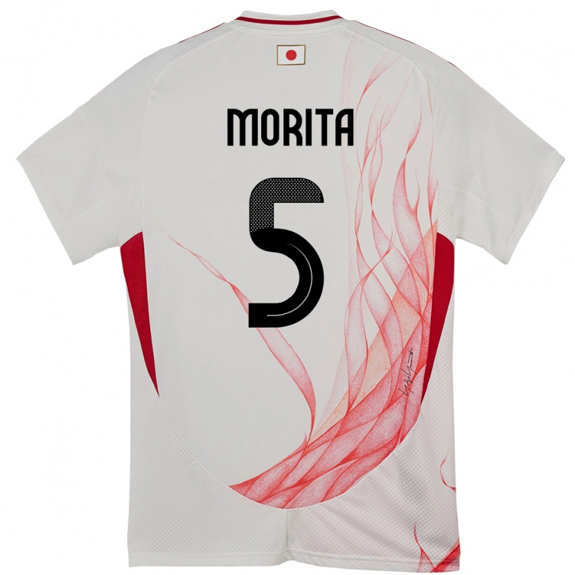 Danxen Hombre Camiseta Japón Hidemasa Morita #5 Blanco 2ª Equipación 24-26 La Camisa México