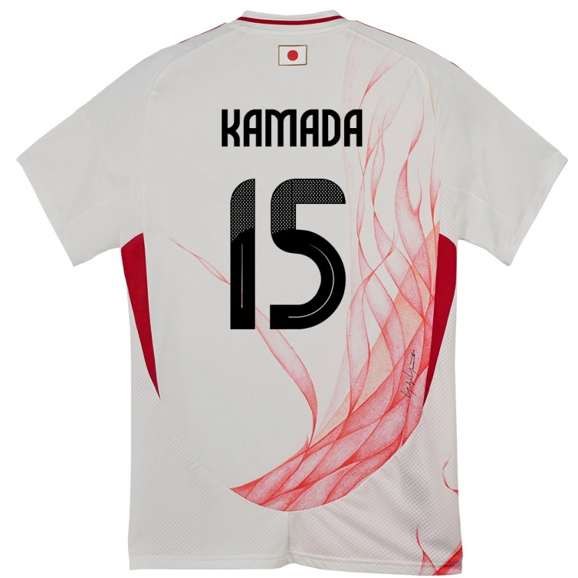 Danxen Hombre Camiseta Japón Daichi Kamada #15 Blanco 2ª Equipación 24-26 La Camisa México