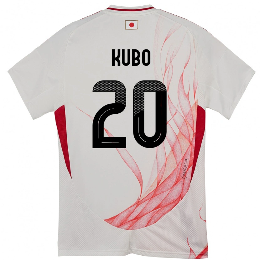 Danxen Hombre Camiseta Japón Takefusa Kubo #20 Blanco 2ª Equipación 24-26 La Camisa México